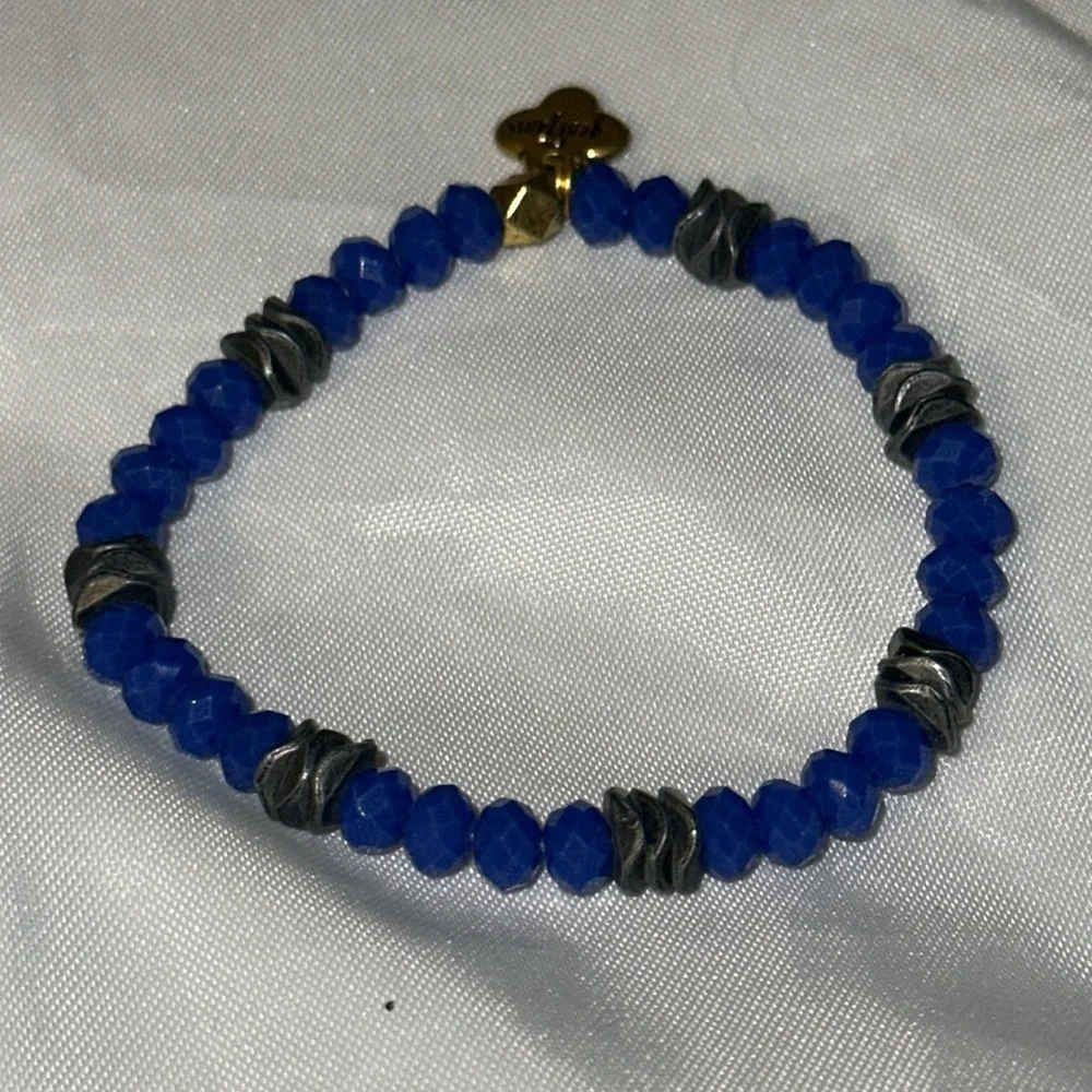 Girl’s‎ Gem Jams by Erimish stretch bead bracelet set blue black missing gems